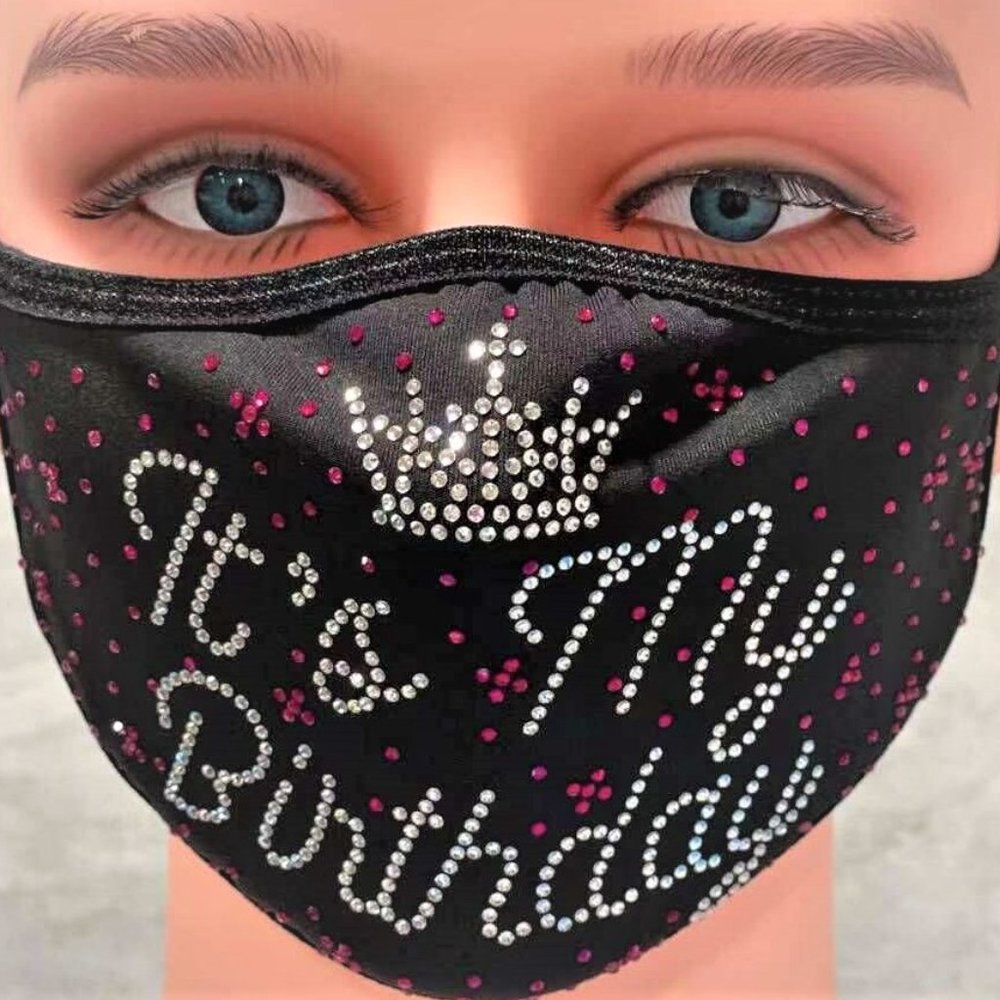 It's My Birthday Bling Bling Rhinestone Face Masks